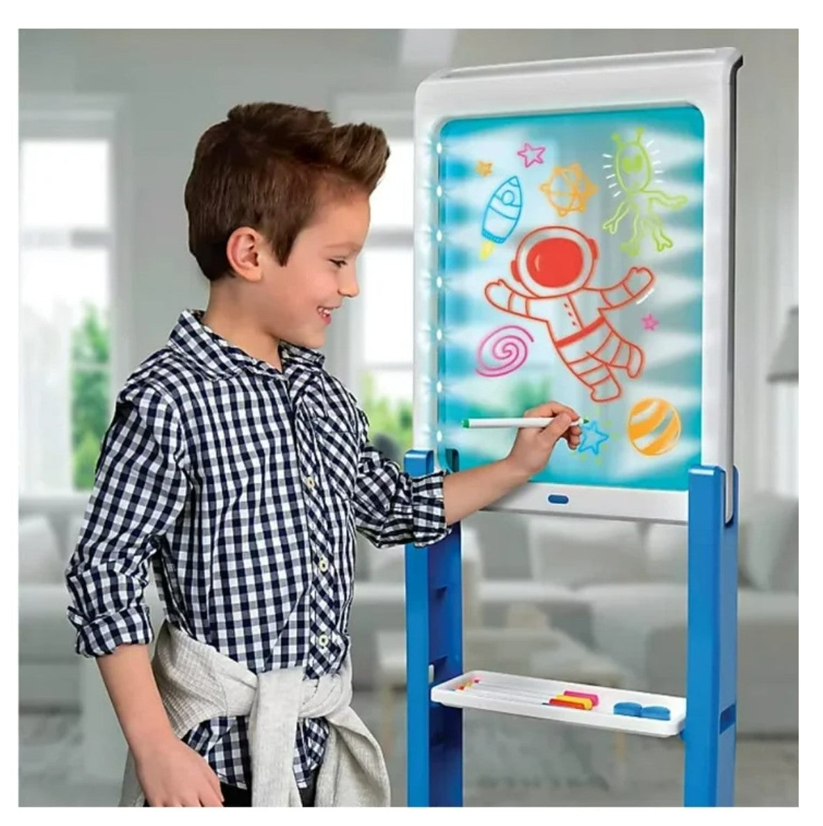 LED Artist Easel with Removable Glow-in-the-Dark Portable Tablet