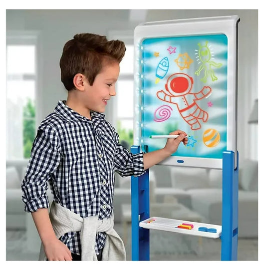 LED Artist Easel with Removable Glow-in-the-Dark Portable Tablet