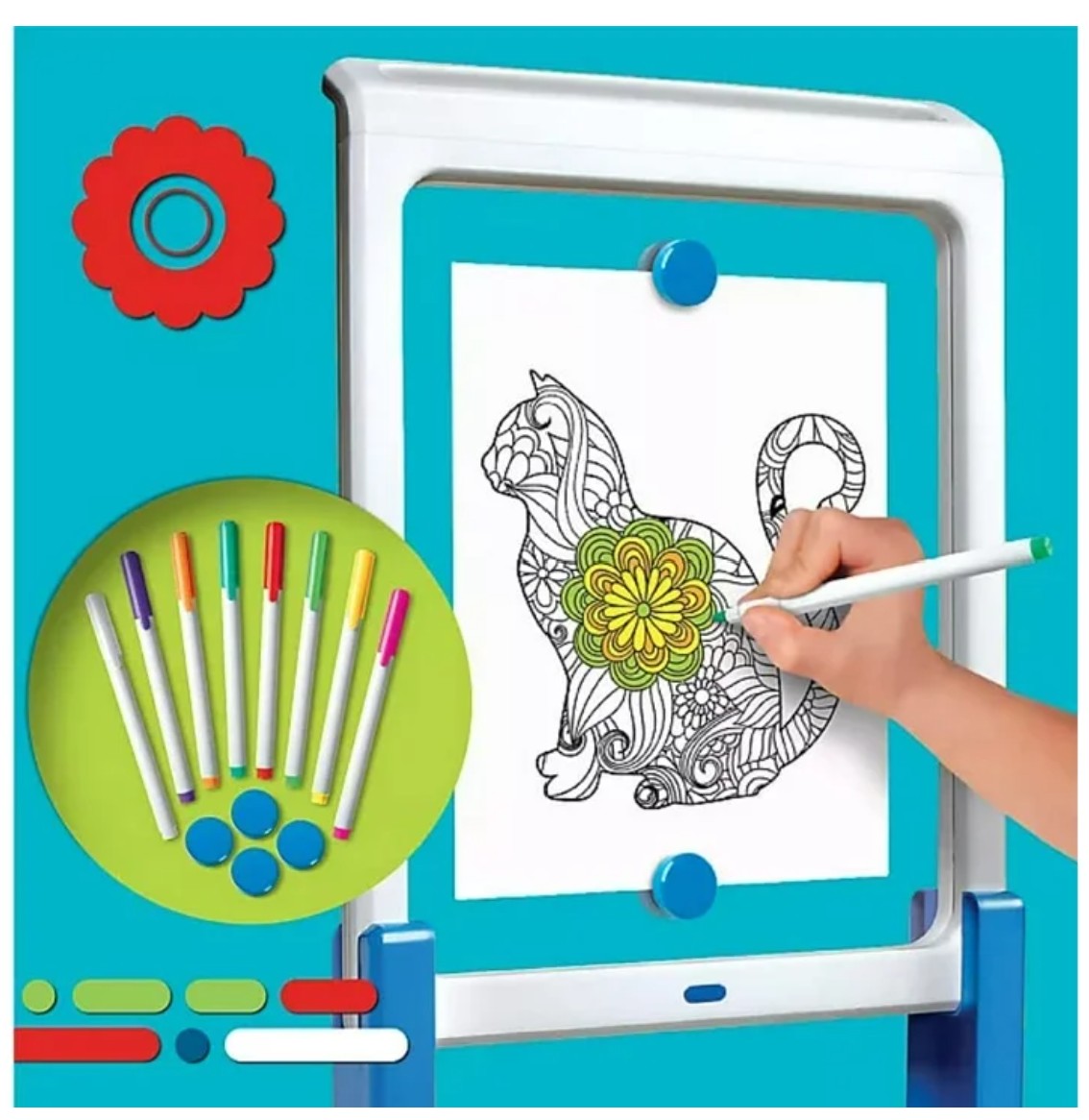 LED Artist Easel with Removable Glow-in-the-Dark Portable Tablet